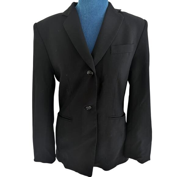 Talbots Jackets & Blazers - Vintage Talbots Pure Wool Black Blazer Tailored Y2K 6